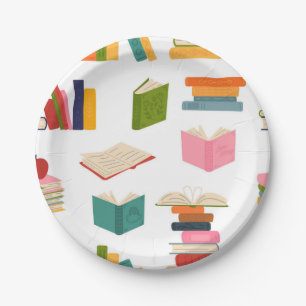 Assiettes En Carton Motif de livre