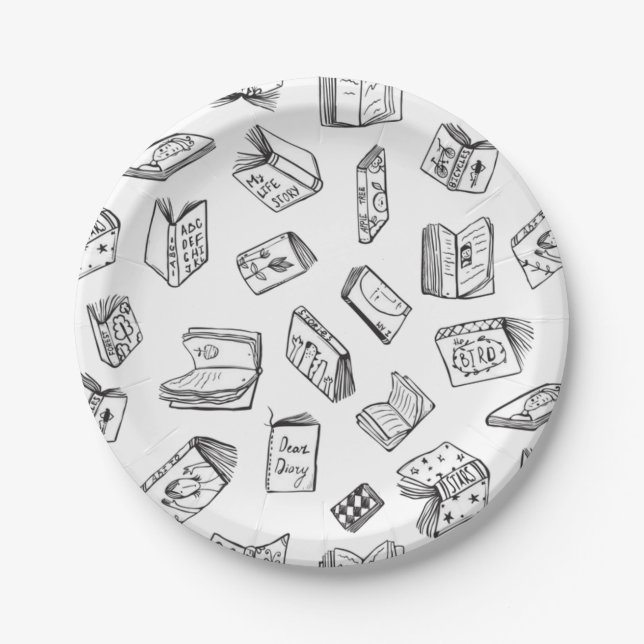 Assiettes En Carton Motif de livre (Devant)