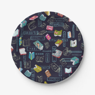 Assiettes En Carton Motif de livre