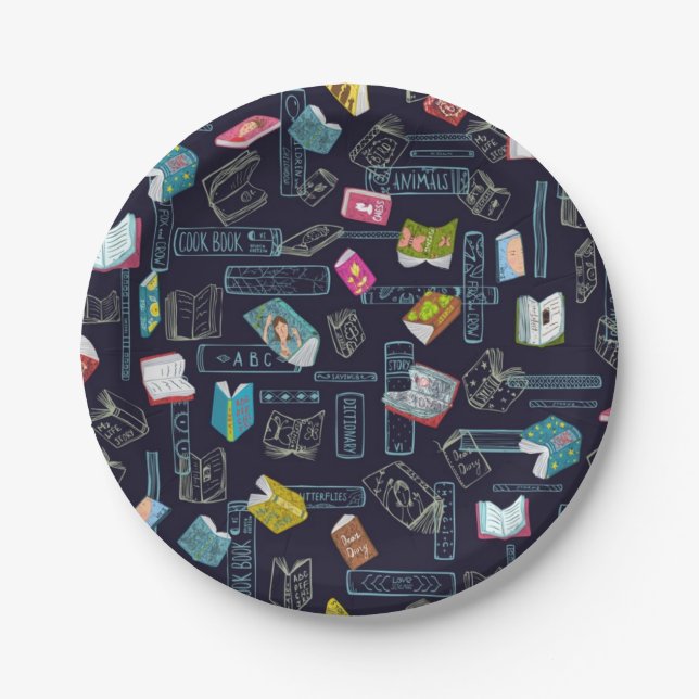 Assiettes En Carton Motif de livre (Devant)