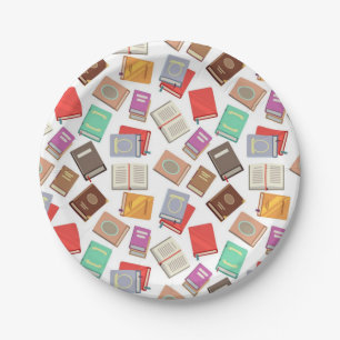 Assiettes En Carton Motif de livre