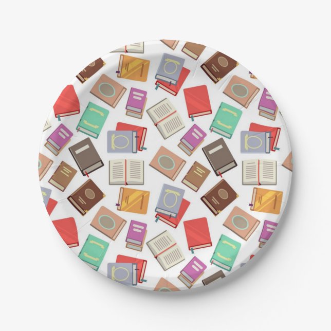 Assiettes En Carton Motif de livre (Devant)