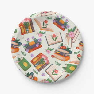 Assiettes En Carton Motif de livre