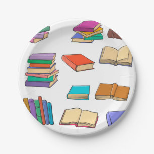 Assiettes En Carton Motif de livre