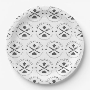 Assiettes En Carton Motif de logo Camions alimentaires Vendeurs de ru