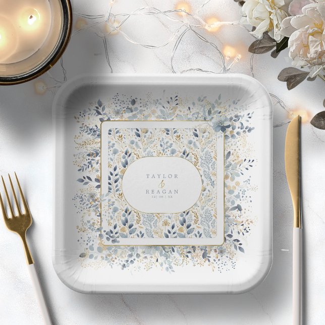 Assiettes En Carton Motif de Mariage de fleurs doux ID1045 (Créateur téléchargé)