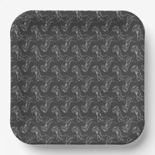 Assiettes En Carton motif de méduse magnifique fond noir