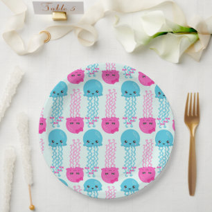 Assiettes En Carton Motif de méduses, Mignonne méduse, Sea Animaux