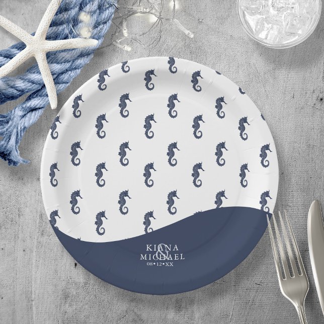 Assiettes En Carton Motif de mer Blue Wave V1 ID836 (Créateur téléchargé)