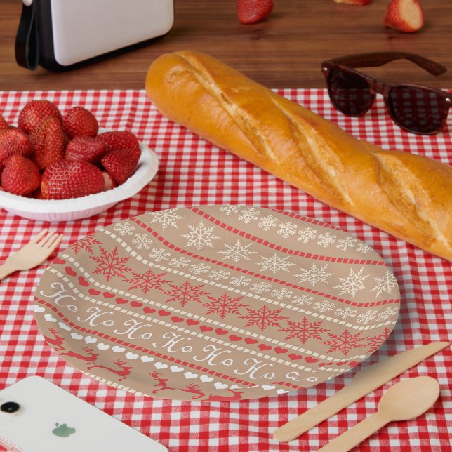 Assiettes En Carton Motif de Noël (Pique-nique)