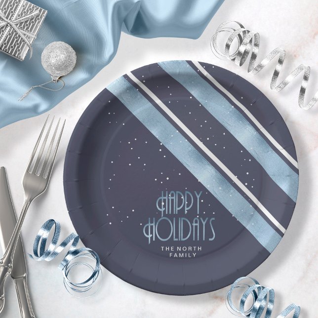 Assiettes En Carton Motif de Noël bleu/blanc ID862 (Créateur téléchargé)
