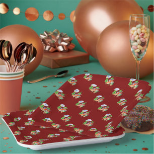 Assiettes En Carton Motif de Noël de la fête du Chili de bronzage