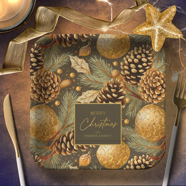 Assiettes En Carton Motif de Noël Earth Tones #29 ID1009 (Créateur téléchargé)