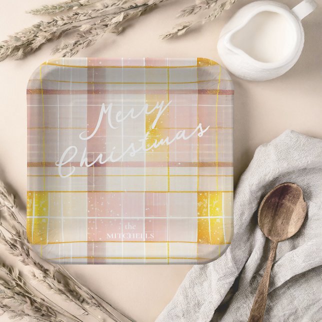 Assiettes En Carton Motif de Noël en or rose n° 7 ID1009 (Créateur téléchargé)