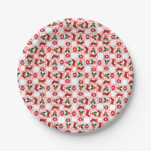 Assiettes En Carton Motif de Noël festif 