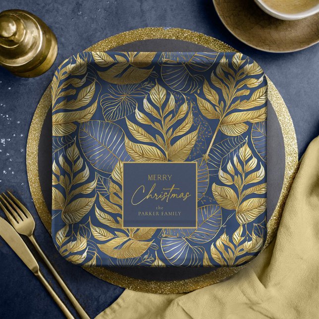 Assiettes En Carton Motif de Noël Gold bleu#29 ID1009 (Créateur téléchargé)