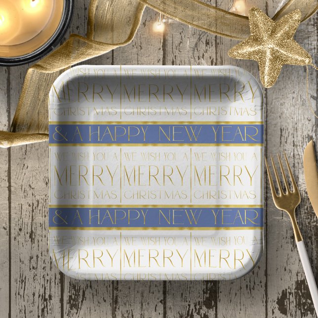 Assiettes En Carton Motif de Noël Gold bleu#35 ID1009 (Créateur téléchargé)