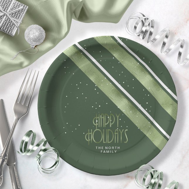 Assiettes En Carton Motif de Noël Vert/Blanc ID862 (Créateur téléchargé)