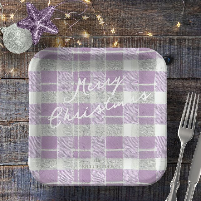 Assiettes En Carton Motif de Noël vert violet #7 ID1009 (Créateur téléchargé)