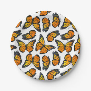 Assiettes En Carton Motif de papillon de monarque