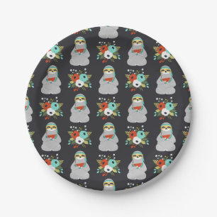 Assiettes En Carton Motif de paresse de pastèque