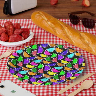 Assiettes En Carton Motif de pastèque coloré mignon