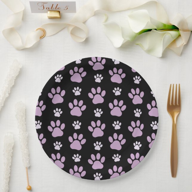 Assiettes En Carton Motif De Pâtes, Pâtes Lilac, Pâtes De Chien, Empre (Mariage)
