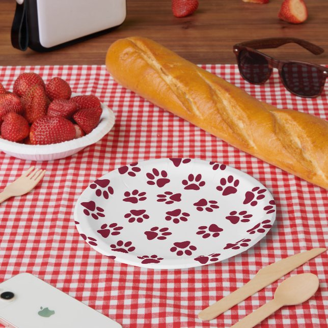 Assiettes En Carton Motif De Pâtes, Poches De Chien, Pâtes De Bourgogn (Pique-nique)