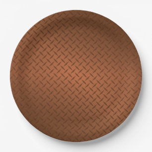 Assiettes En Carton Motif de plaque de diamant en cuivre