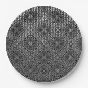 Assiettes En Carton Motif de régence hollywoodienne gris argent rayé