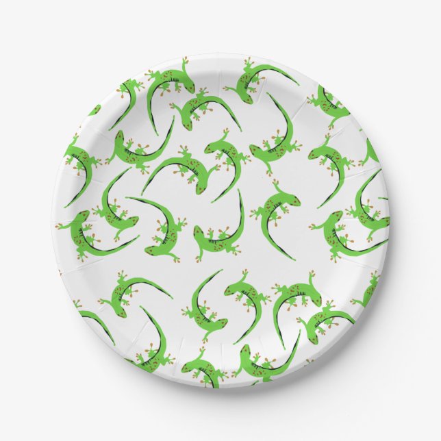 Assiettes En Carton Motif de reptile Gecko Lizard (Devant)