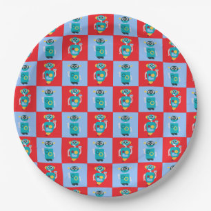 Assiettes En Carton Motif de robot cool pour l'anniversaire des garçon