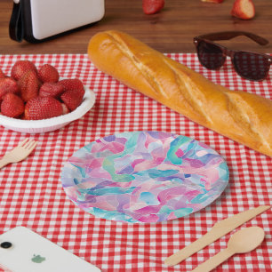 Assiettes En Carton Motif de ruban abstrait pastel