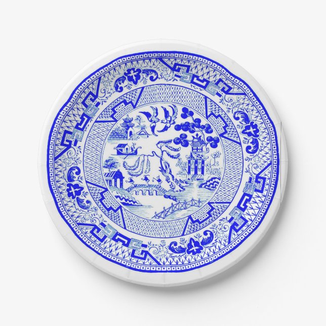 Assiettes En Carton Motif de saule bleu [1912] (Devant)