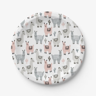 Assiettes En Carton Motif de sourire de lamas