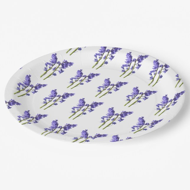 Assiettes En Carton Motif de structure Bluebells (Angle)