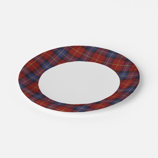 Assiettes En Carton motif de Tartan (Angle)