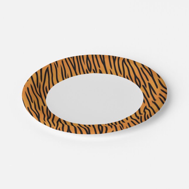 Assiettes En Carton Motif de Tiger Stripe (Angle)