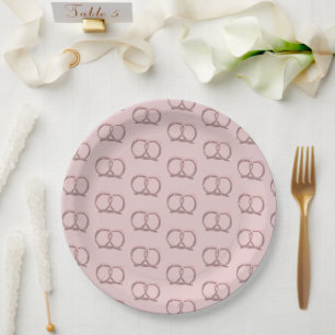 Assiettes En Carton Motif de torsion de bretzel salé pour fête 