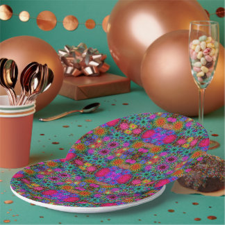 Assiettes En Carton Motif de tourbillon coloré mignon