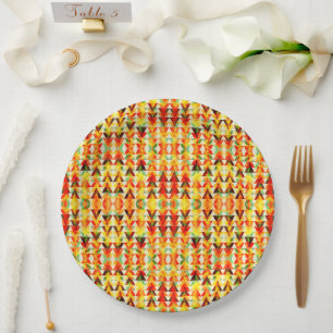 Assiettes En Carton Motif de triangles abstraits mignons