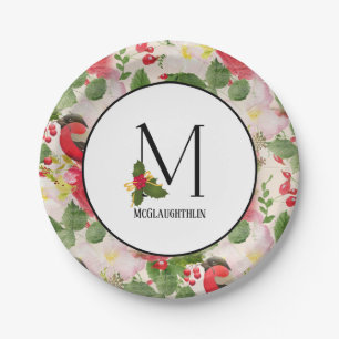 Assiettes En Carton Motif de vacances Monogramme initial M personnalis