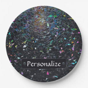 Assiettes En Carton Motif de verre teinté abstrait iridescent personna