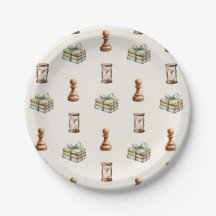 Motif d'échecs à l'aquarelle Garçon Premier Annive