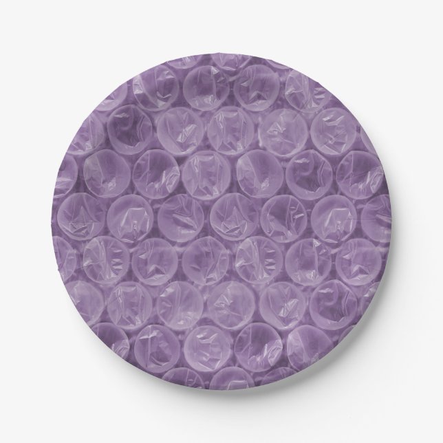 Assiettes En Carton Motif d'enveloppement de bulle violette (Devant)