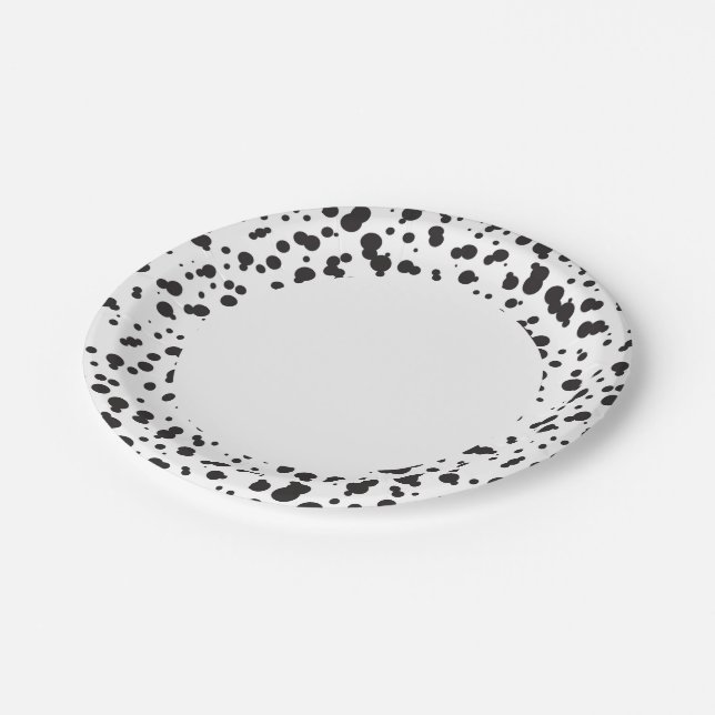 Assiettes En Carton Motif des points Dalmatine (Angle)