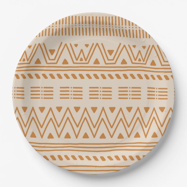Assiettes En Carton Motif des styles africains (Devant)