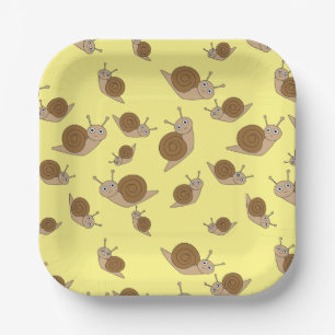 Assiettes En Carton Motif d'escargot