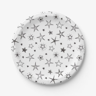Assiettes En Carton Motif d'étoiles