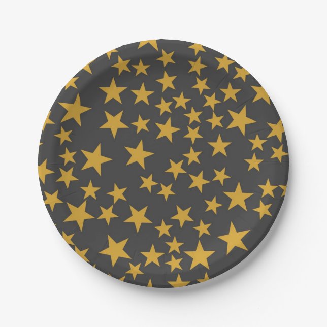 Assiettes En Carton Motif d'étoiles (Devant)